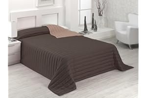 SABANALIA - Colcha Bicolor Multiuso Tutto para Primavera, Verano, Otoño (Disponible en Varias Medidas y Colores) - Cama 150, Chocolate/Tierra