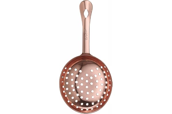HENDI Julep cocktailsil, för siktning av glass, frukt och kryddor, med handtag, silsked, barsil, polerat utförande, sil, 160