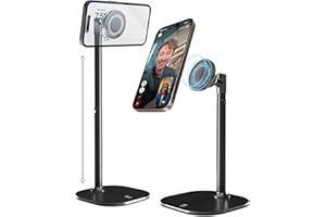 COOPER MagStand - Support iPhone Magnétique Réglable pour Bureau & Enregistrement Vidéo, Compatible MagSafe, iPhone 17 Pro Max, 16/15/14/13/12, Petit Trépied