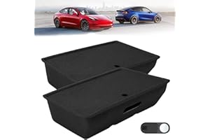 FanpBow Tesla Model Y Organiseur de siège Boîte de rangement sous le siège Organisateur caché sous les sièges avant Organisateur Under Seat Organisateur pour Tesla Model Y Accessoires 2023 2022 2021