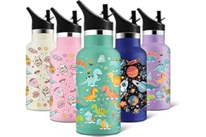 HoneyHolly Gourde Isotherme 0,35/1L, étanche sans BPA, Gourde Isotherme, Double Paroi, Bouteille Isotherme, 18/8 Acier Inoxydable, Gourde INOX, Bouteille d'eau pour Sport, Randonnée, École, Bureau