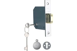 Yale B-M552-CH-65 5 Lever Mortice Deadlock, Boxed, Suitable for External Doors, Polished Chrome, 2.5 Inch/64 mm