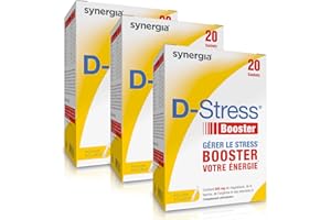 D-STRESS BOOSTER Lot de 3 + 1 Vitamine C Offerte | Magnésium de 3ème Génération + Taurine + Arginine + Vitamines B | Gère les Montées de Stress en 30 Minutes | LABORATOIRE SYNERGIA