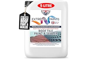 TRADE SUPPLIES UK - Extreme Roof Tile Paint & Sealer - Durable Acrylic Formula, Restores, Protects, Seals Roof Tiles, UV Resistant - BLACK, 5L
