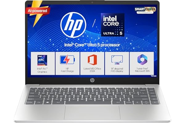 HP 14 Smartchoice, Intel Core Ultra 5 125H 12 TOPS, 24GB DDR5 (Upgradeable) 1TB SSD, Anti-Glare, FHD, 14''/35.6cm,Win11, M365