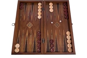 Helena Wood Art, Jeu de Backgammon en Bois Fait à La Main, Tavla, 100% Bois, Édition de Luxe, TricTrac, 50 x 25 cm