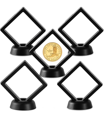 Lot De 2 Cadres Flottants 3D Pour Pièces De Monnaie - 90x90mm, Noir, Présentation Médailles, Bijoux, Souvenirs
