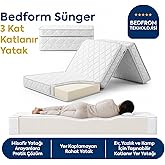 Homedius Bedform S&uuml;nger 3 Kat Katlanır Yatak 90x190x12 Beyaz