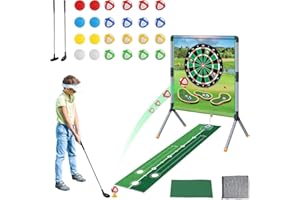 Ark miido Portable Golf Game Set for Kids, with Chipping Golf Play Mat, Hitting Mats, and Golf Training Aid Equipment for Outdoor & Indoor