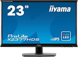 iiyama ProLite X2377HDS (23 inch) LED Backlit LCD Monitor 1000:1 250cd/m2 1920x1080 5ms D-Sub/DVI-D/HDMI (Black)