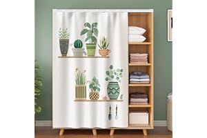 ‎LIVEINU Liveinu Tropische Blätter Schrankvorhänge für Küche, Kleiderschrank, Badezimmer, Staubdichter Vorhang für Regale, Wandpaneele, hängende Tür, Japanische Noren, Klettband Selbstklebend 100x180cm Stil 17