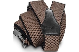 Decalen Bretelles Homme Larges Réglable Élastique Extra Fort 3 Clips en forme Y