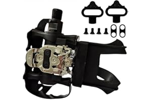 YBEKI Pedales de Bicicleta Profesionales con Clips & Correas Kevlar | Rodamientos Duales Sellados IP67 | Ligero en Aleación + Composito Militar | Compatible con Peloton/Spinning/MTB/Road - 9/16"