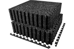AIRHOP 24 pzs 60x60x1,4cm Suelo Gimnasio Mejorado para Equipo Pesado, Superficie de Goma Robusta, Extra Gruesa y Antideslizante, Puzzle Gym Floor para Gimnasio, Casa y Entrenamiento, 8,64 m²