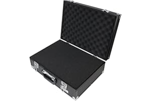 HMF 14501-02 Aluminium Camera Case, Gun Case with Cubed Foam | 46 x 33 x 15 cm | Black
