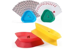 LIFEANT 4 Pièces Porte-Cartes de Jeu, Porte Carte Enfant, Porte-Cartes à Jouer Mains Libres, Support Carte à Jouer, Plastique Porte Carte Jeu, Jeux Enfant, Support de Poker pour Enfants, Adultes, Seniors