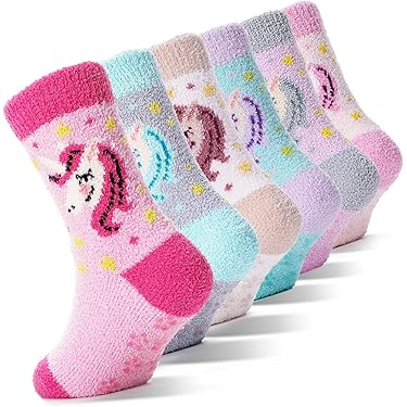 QKURT 2 Paar Rutschfeste Babysocken - Flauschige Hausschuhsocken Für Winter