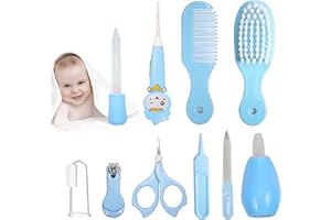 Set per la Cura del Bambino, RoseFlower 10 Pezzi Kit Neonato Accessori Bagnetto Neonati baby grooming BabyCare con Pettine, Spazzolino da Denti, Dispositivo di Aspirazione Nasale per Asilo e Viaggi