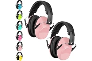 BRAVEKOI Casque Anti Bruit Enfant Lot de 2, SNR 26dB Casque Anti-bruit Enfant Pour 3-16 ans Enfant Etudiant, Casque Antibruit Facilement Réglable Pliable Pour l’Autisme, TDAH, Feux d’Artifice, Concert