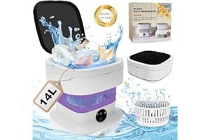 OMCCHK Portable Mini Waschmaschine Mit Schleuder - 2Kg Camping Waschmaschine Mini Washing Machine Faltbare, Kleine Waschmaschine Mobile Waschmaschine Camping Reise für Babykleidung 14L 60W(Ultra-Reinigung)