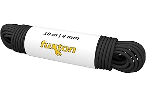 fuxton corda elastica 4 mm 10 m nero, elastico (corda di espansione, banda elastica, corda elastica, corda di gomma, corda per teloni, corda di tensionamento, corda elastica per copertura piscina)