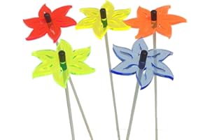 SUN CATCHER GARDEN DECOR 5X Fleur Attrape Soleil, Bouquet de Soleil avec 5 Bouchons de Jardin décoratifs, 25cm de Haut, idée Cadeau pour Chaque Jardin, Colour:Mixed Colours