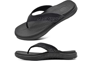 ONCAI Chanclas sandalias de cuero para hombre, sandalias con soporte para el arco, toboganes deportivos, pantuflas con suela de espuma para Yoga EU 40-49