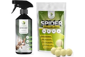 EcoWidow Spider Repellent Spray 500ml & 5 Spider Repellent Balls Kit/Bundle - Natural Peppermint Oil Insect & Cobweb Remover for Home, Humane Formula(500ml Spray + 5 Balls Kit)