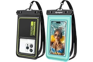 Rynapac Waterproof Phone Pouch, 2 Pack IP68 Floating Waterproof Phone Case Compatible with iPhone 15/14/13/12/11 Pro Max Samsung S23 S22 Huawei Xiaomi etc up to 6.8”,Dry Bag with Detachable Lanyard