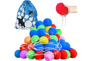 BITOYO Bombe d'acqua riutilizzabili, 32 Pezzi Palloncini Acqua Riutilizzabili Gavettoni Acqua Facile da Riempire, Palloncini d'Acqua per Bambini Adulti per Parchi Acquatici, Feste, Piscine