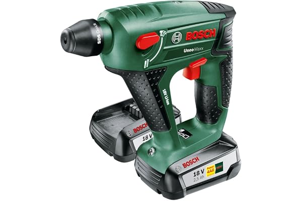 Bosch 060395230B Uneo Maxx Coffret de Perforateur avec 2 batteries 18 V
