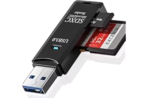 NFMAXONE Lector de Tarjetas SD/Micro SD 3.0 - Adaptador USB Pendrive Card Reader Compatible con SD/SDXC/SDHC/TF/UHS-I, PC, Teléfonos,Tablets. para iPhone 15/16 Pro MAX, MacBook Air/Pro, Galaxy S25, etc