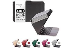 ‎PHILBERT DANISH DESIGN 4 in 1 Laptop Screen Shade Lux Hood : Sonnenschutz | Datenschutz | Hitzeschutz | Kontrastverstärkung. 15”/16” Universal. Selbststehend, mit Gesäßtasche. Patent D790551 - Schwarz