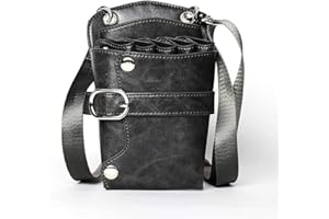 BETTERLE Barber Werkzeugtasche Friseurtasche Salon Schneide Tasche mit Schulter Gürtel Friseurin Gürteltasche für Scheren Kämme Friseurwerkzeuge (Grau)