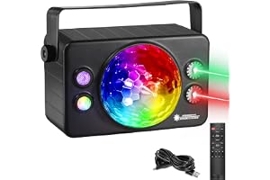 5-i-1 discokula discolus partyljus ljudaktiverad LED, färgglad DJ-stroboskopljus för inomhus, dansfester, födelsedagar, rave
