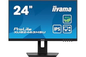 iiyama XUB2463HSU-B1 24 inch Eco IPS slim bezel, 100Hz, 1ms, Eyesafe 2 Certified, 1920x1080, HDMI/DP, 2 x USB, Height Adjustable Stand