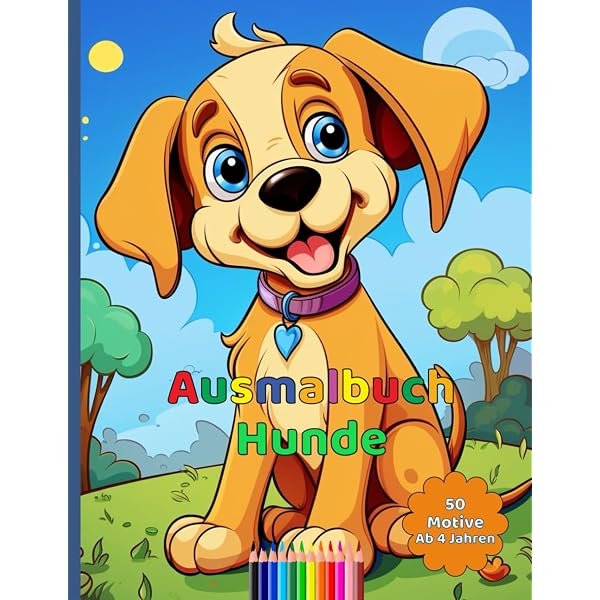 Süßes Hunde-Malbuch Für Kinder 4–8 Jahre – Knuddelige Cartoon-Hunde & Welpen Zum Ausmalen