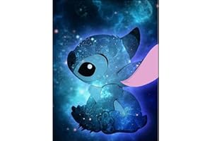 SCOOVY Sttitch 5D Diamond Painting Kit Complet, Anime DIY Peinture Diamant Set pour Adultes Enfants, Painting Diamant pour offrir des cadeaux, des peintures murales et une décoration de maison