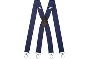 Olata Heavy Duty X-Shape Multi-Purpose Wide Braces/Suspenders with Carabiner Clips - 4cm