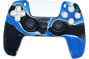 EXTREMEGRIPPRO CAMO Case Grips Silicon Rubber Cover Protective Skin for PS5 Controller - Ps5 DualSense Cover - Camouflage Anti-Slip Silicone Cover with Thumb Stick Caps (Blue/Black/White Camo)