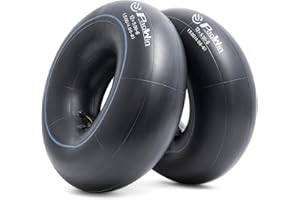 PAOWIN 2-PCS 12x5,00-6 Chambre à air de remplacement avec tige de valve courbée TR87 compatible avec les brouettes, les tondeuses, les diables et plus encore 12x5,00-6 chambres à air