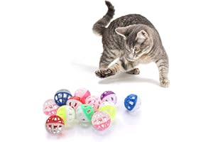 Jiuhao Cat Toy Balls with Bell, Interactive Plastic Cat Toy Balls for Indoor Activity and Chase Training