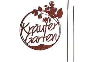 ‎UNUS UNUS Garden Gartenschild Kräutergarten, Gartendeko Rostoptik, Gartenstecker aus Edelrost, Rost Deko für Garten