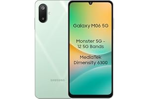 Samsung Galaxy M06 5G Mobile (Sage Green, 4GB RAM, 128GB Storage) | MediaTek Dimensity 6300 | AnTuTu 623K+ | 12 5G Bands | 25W Fast Charging | 4 Gen OS Upgrades | 50MP Camera | Without Charger