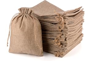 CLTPY 30 Stück Jutesäckchen 20x30 cm mit Kordelzug, Geschenktüten Baumwollsäckchen Stoffsäckchen für Adventskalender Geschenksäckchen für Schmuck Hochzeit Mitbringsel Weihnachten