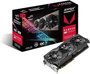 ASUS STRIX-RXVEGA56-O8G-GAM AMD ROG Strix RX VEGA56 OC 8 GB PCI Express Graphics Card - Black