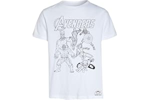 Mister Patch Idea Regalo per Bambini - Maglietta Supereroi T-Shirt da colorare con Colori Inchiostro per Tessuti - The Avengers Originale educativa