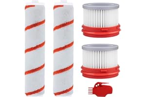 BLUTENET Brosse Filtre de Rechange Ensemble d'accessoires pour Aspirateur Xiaomi Dreame V11 V10 V9 V9B (2 Filtres HEPA + 2 Brosses à Rouleaux + 1 Brosse de Nettoyage)