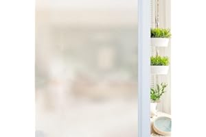 Qualsen Window Film Privacy Natural Frosted Non-Adhesive No Glue Office Home Bathroom Living Room Kitchen Glass Film (30 x 200cm)