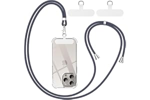 caslord Cordon para Movil Universal, Correa Ajustable de 1,6 m con 2 Parches Duraderos, Colgante para Teléfono Compatible con Todos Los Teléfonos Inteligentes y la Mayoría de los Funda